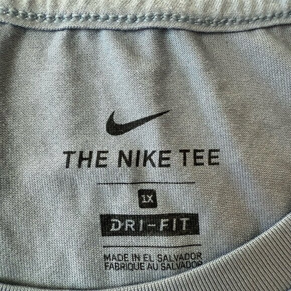 Nike T Shirt Womens 1X Legend Dri Fit Short Sleeve Logo Swoosh Top Athletic Blue - Picture 4 of 5
